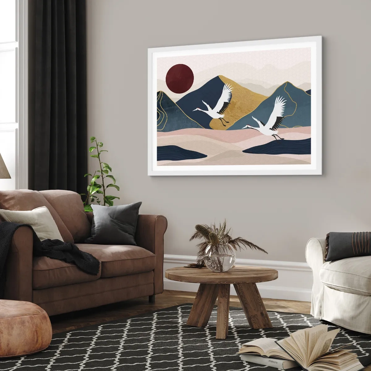 Poster in einem weißen Rahmen - Es ist wieder ein Tag VERFLOGEN - 91x61 cm