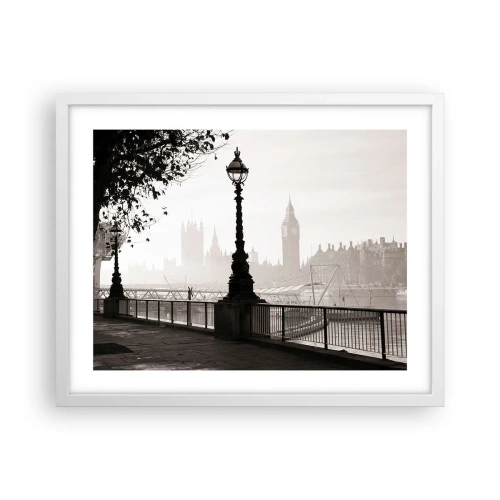 Poster in einem weißen Rahmen - Londoner Morgen - 50x40 cm
