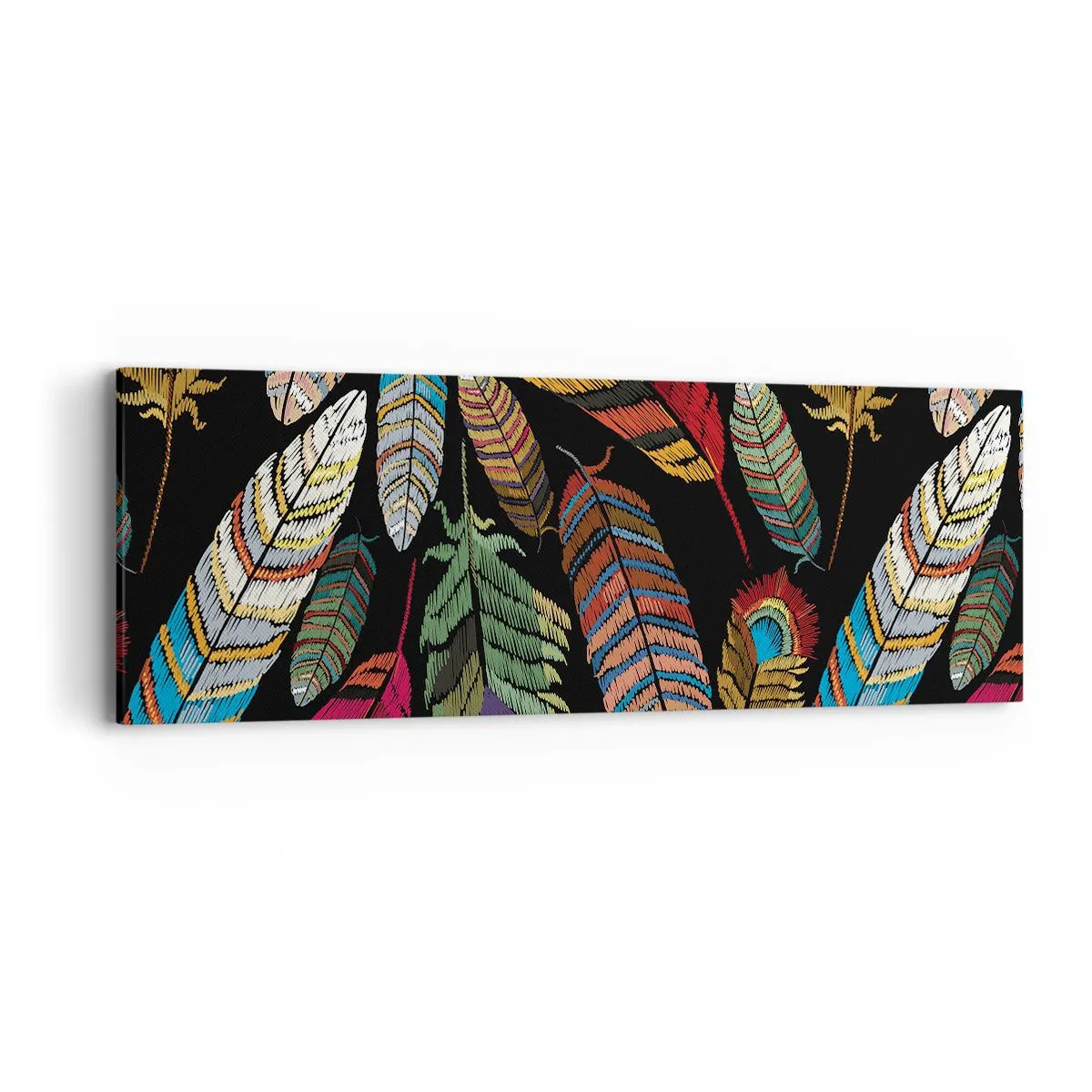 Bild auf Leinwand - Leinwandbild - Der Vogelkarneval - 90x30 cm