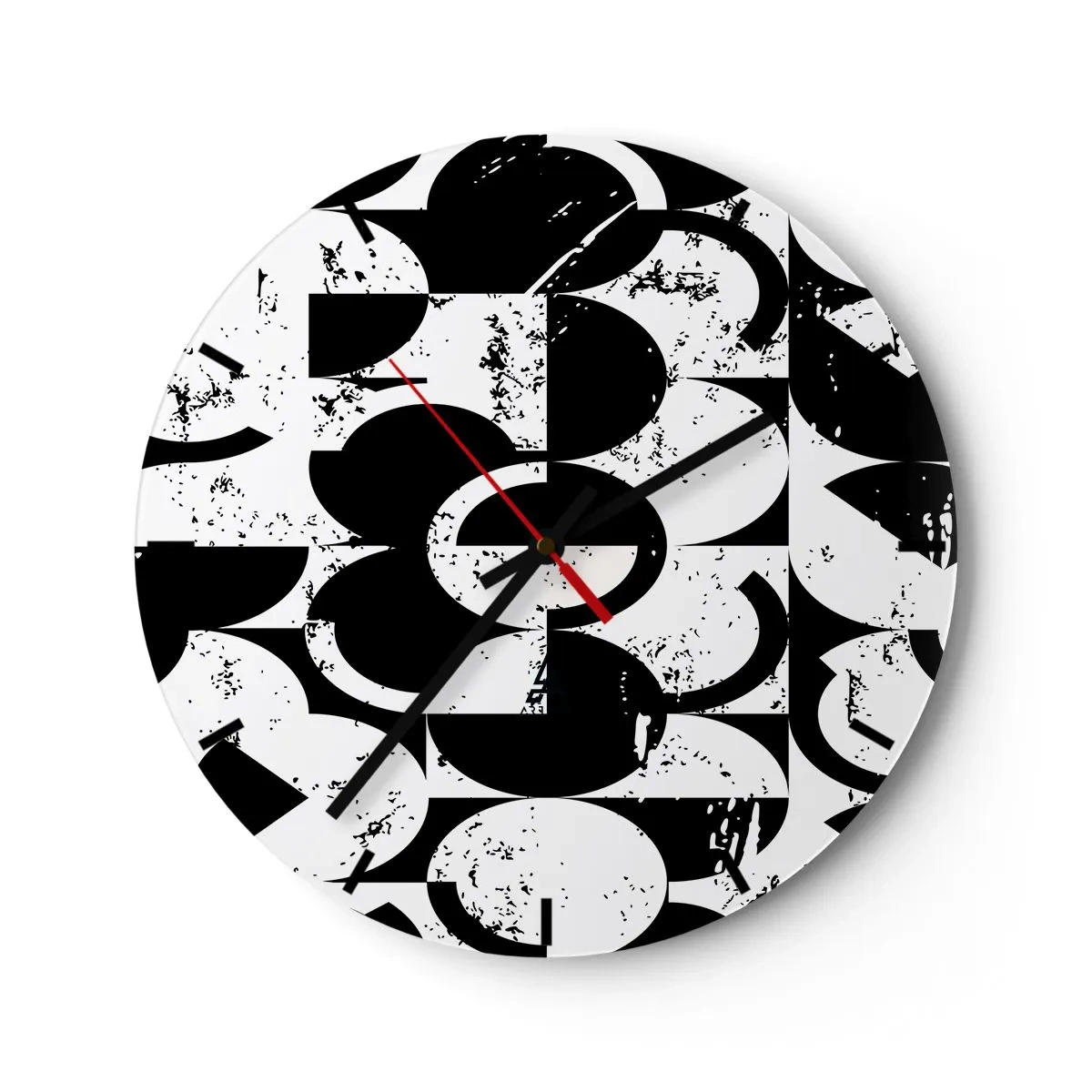 Wanduhr - Glasuhr - Weiß ist weiß und schwarz ist schwarz - 30x30 cm