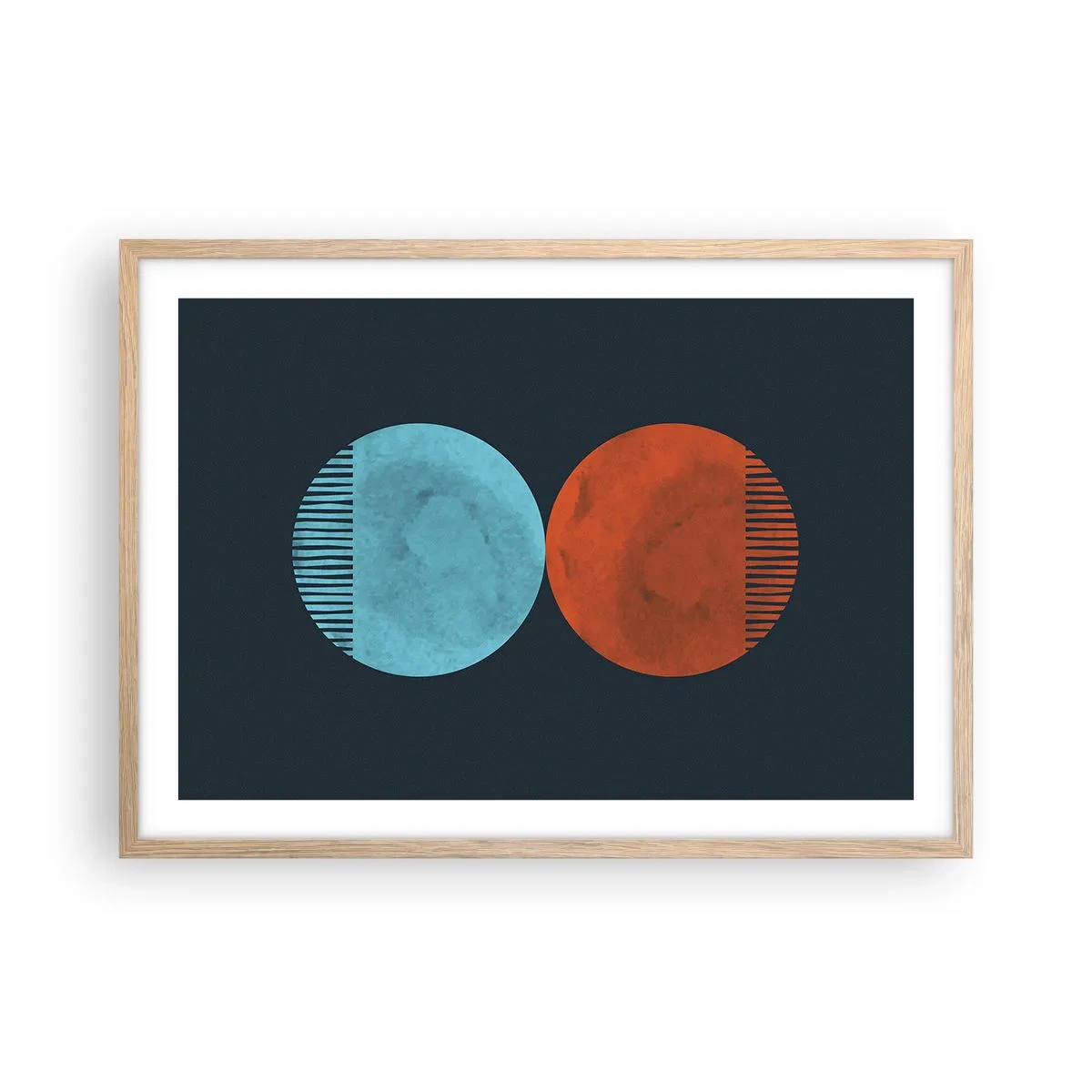 Poster in einem Rahmen aus heller Eiche - Nur Geometrie? - 70x50 cm