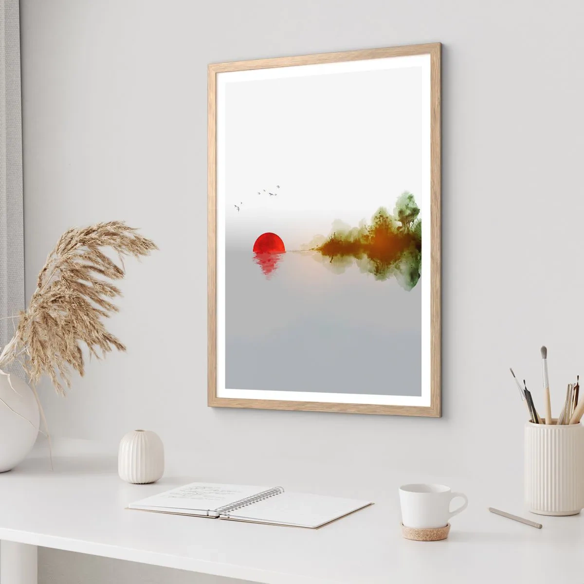 Poster in einem Rahmen aus heller Eiche - Versprechen der Ruhe - 70x100 cm