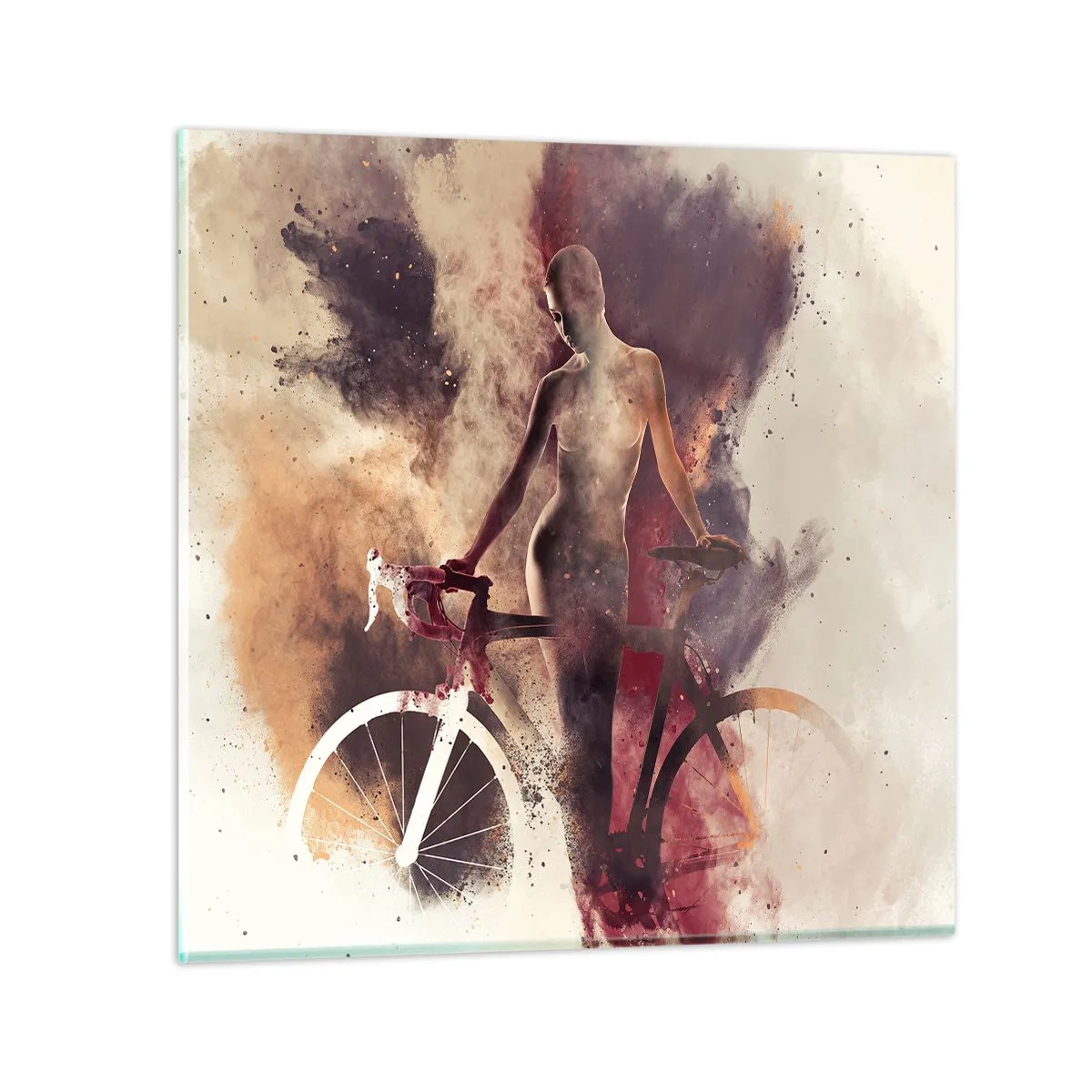 Glasbild - Bild auf glas - Eine Fahrradseele in Marmorformen - 40x40 cm