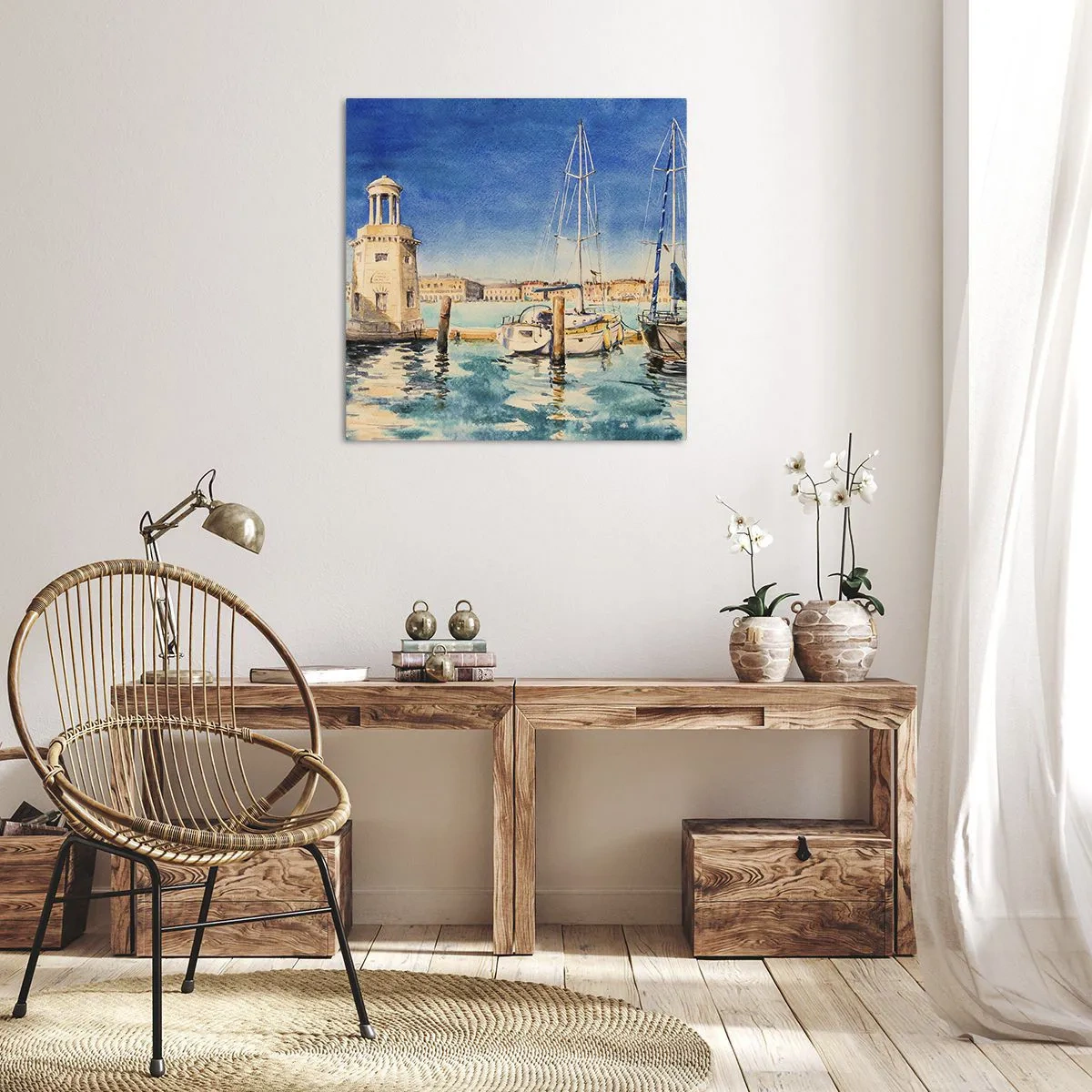 Bild auf Leinwand - Leinwandbild - Sonnige Lagune - 30x30 cm