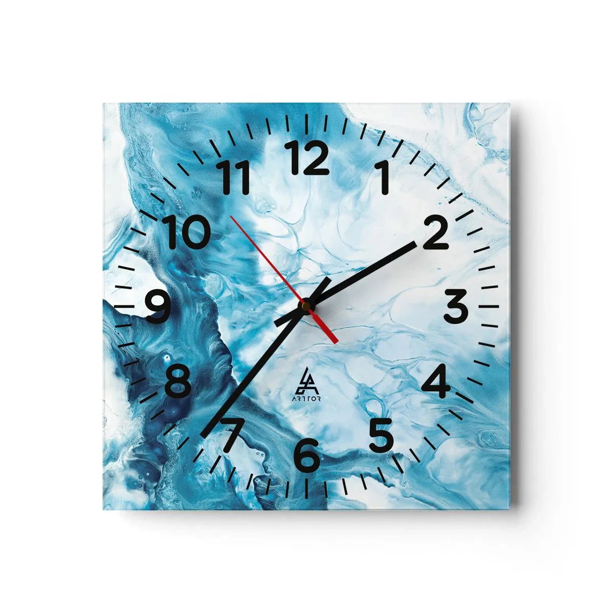 Wanduhr - Glasuhr - Blaues Konzert - 30x30 cm