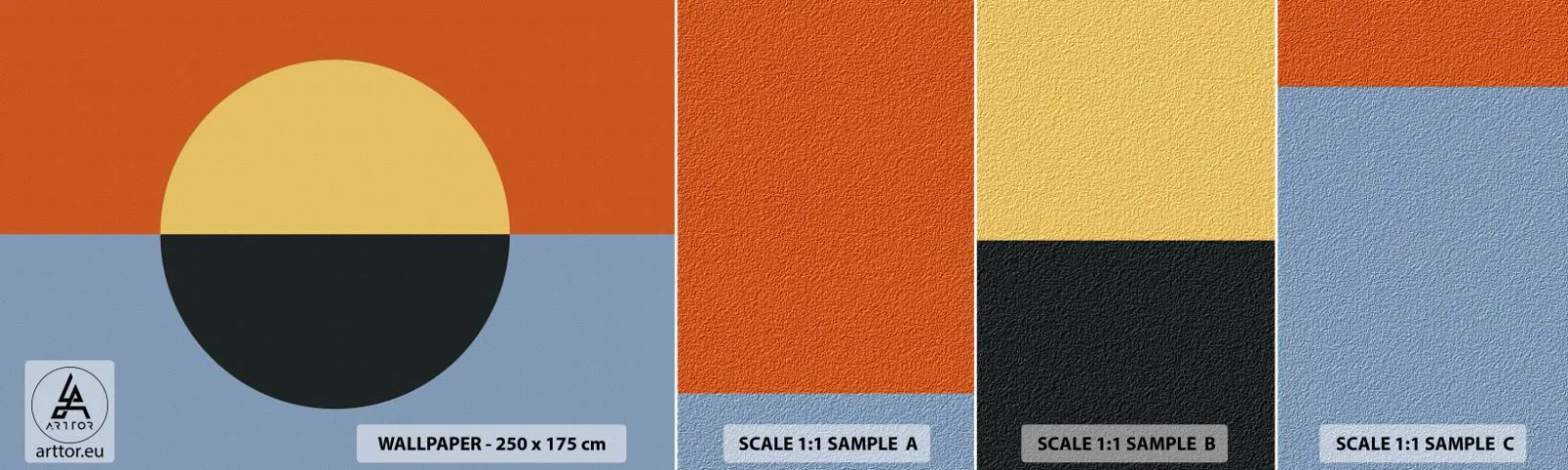 Fototapetenmuster Standard Eco - Eine Komposition aus Wärme und Kühle - Abstraktion, Stück, Grafik - 100x30 cm