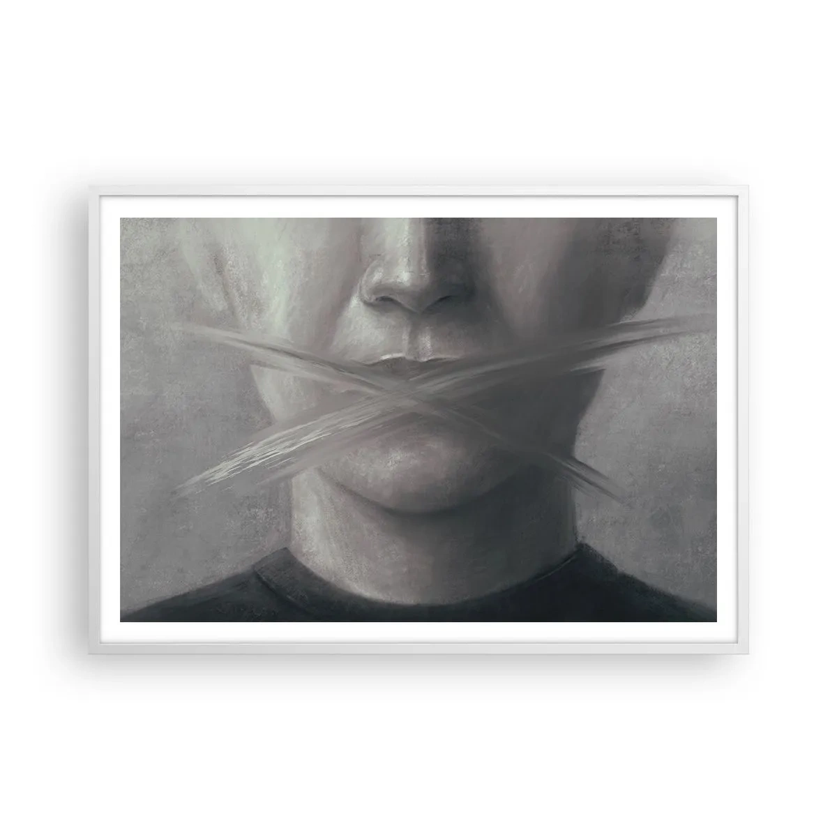 Poster in einem weißen Rahmen - Ohne ein Wort - 100x70 cm
