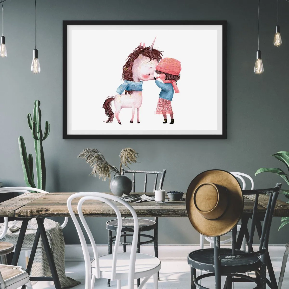 Poster in einem schwarzem Rahmen - Ein Wintermärchen - 91x61 cm