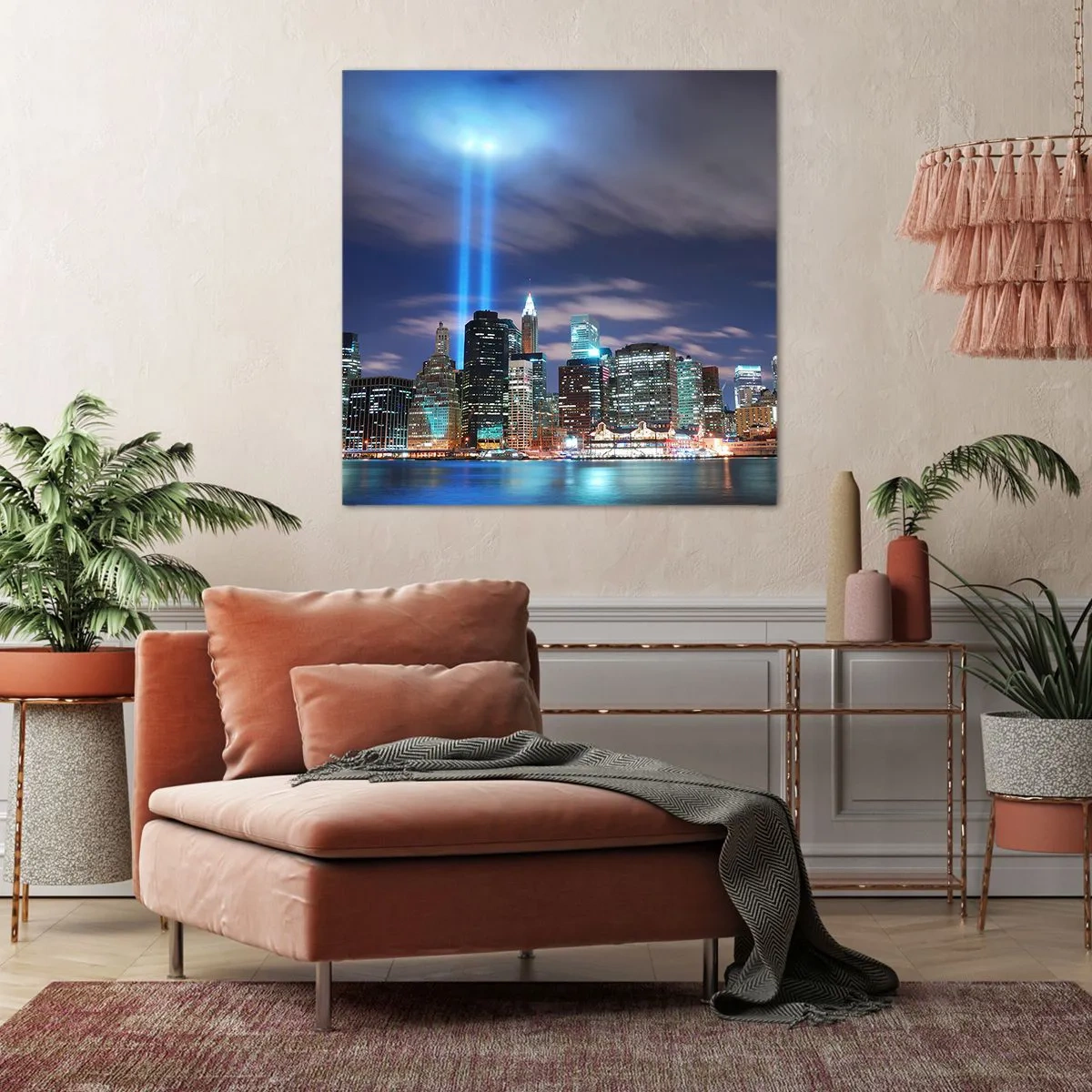 Bild auf Leinwand - Leinwandbild - Erreiche den Himmel mit dem Licht - 40x40 cm