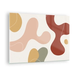 Glasbild - Bild auf glas - Abstrakte Komposition organischer Formen - 70x50cm - Kringel oder Schnörkel? - Moderne Wanddekoration für Wohnzimmer und Schlafzimmer ARTTOR