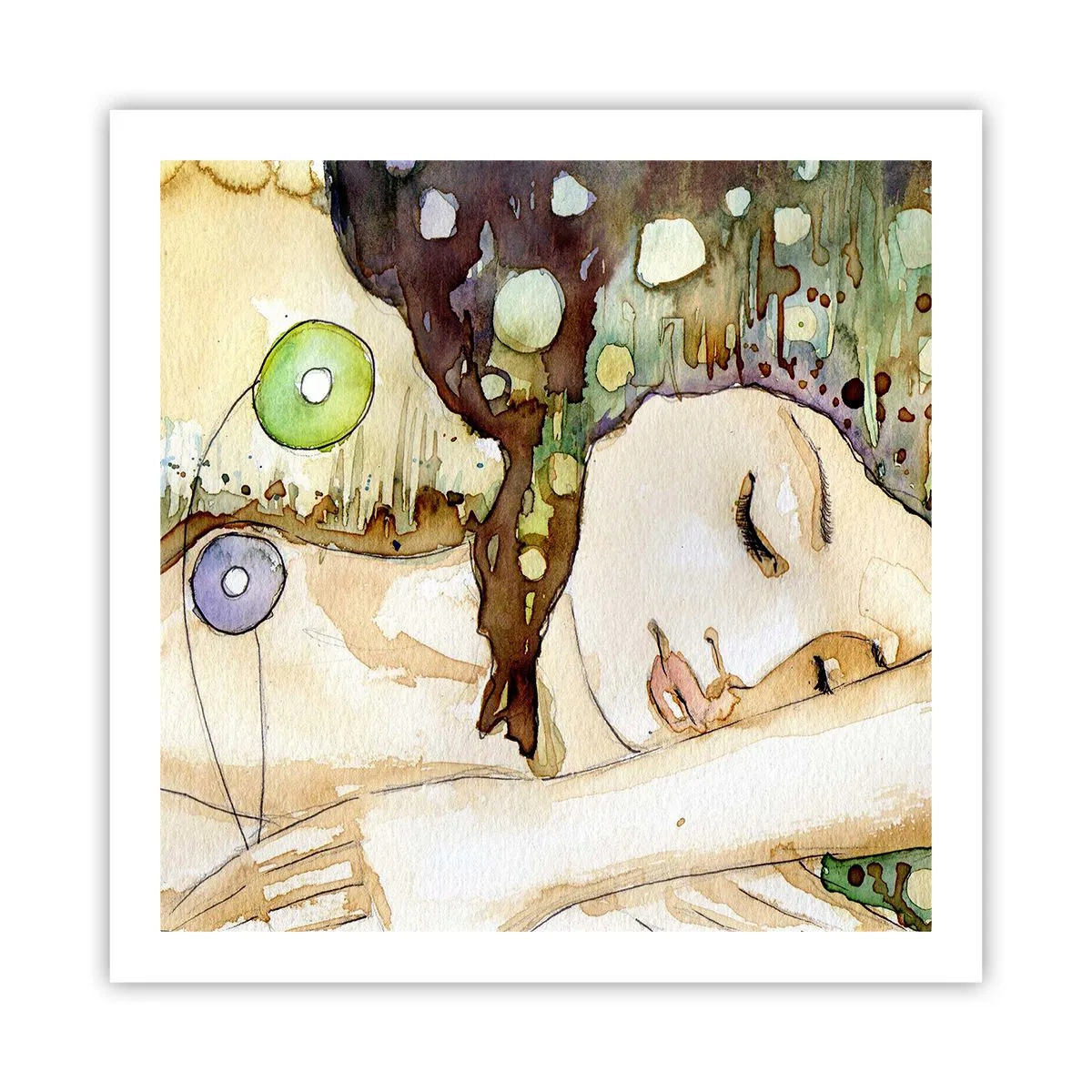 Poster - Ein smaragd-violetter Traum - 60x60 cm