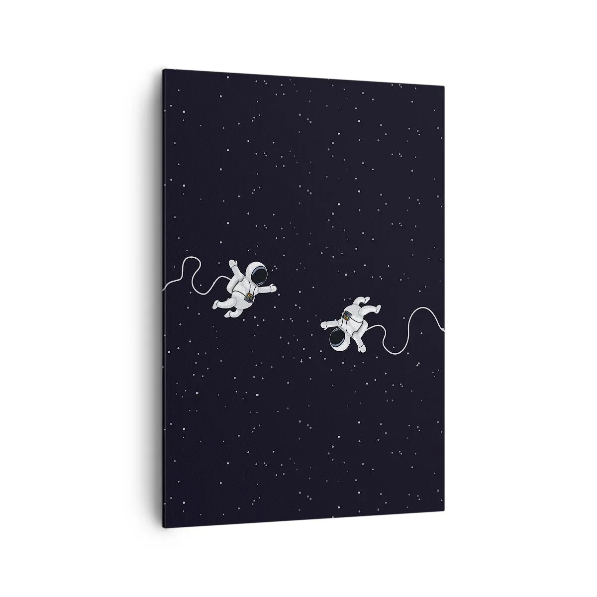 Bild auf Leinwand - Leinwandbild - Astronauten schweben im Weltraum vor dem Hintergrund der Sterne - 70x100cm - Kosmischer Tanz - Moderne Wanddekoration für Wohnzimmer und Schlafzimmer ARTTOR