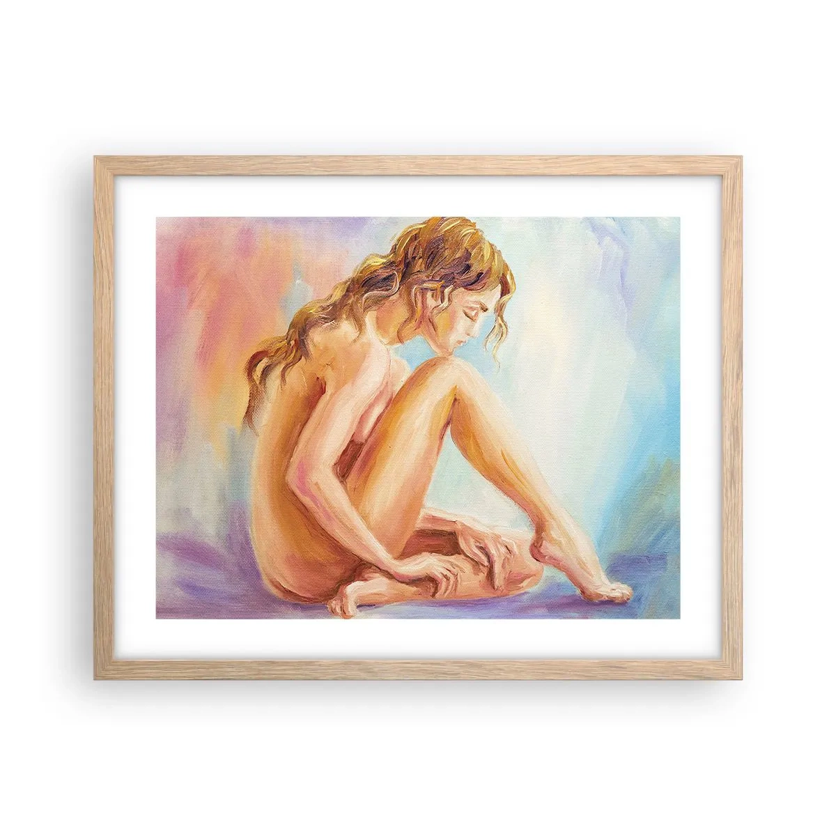 Poster in einem Rahmen aus heller Eiche - Akt der Jugend - 50x40 cm
