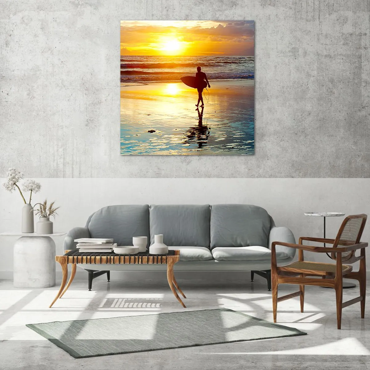 Glasbild - Bild auf glas - Die Rückkehr des Kriegers - 60x60 cm