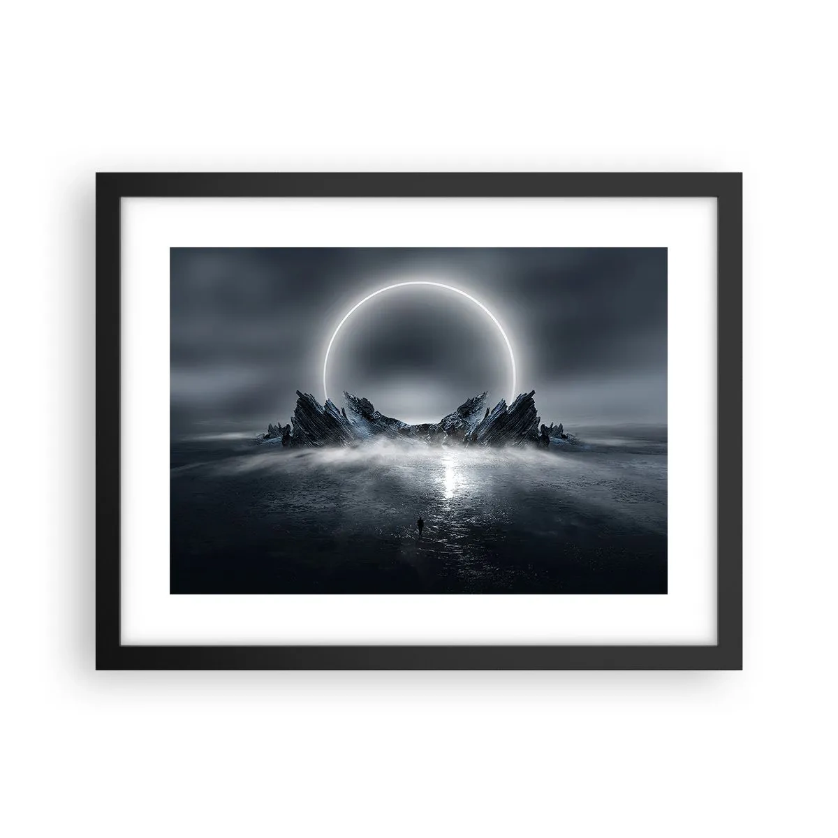 Poster in einem schwarzem Rahmen - Ende der Geschichte - 40x30 cm