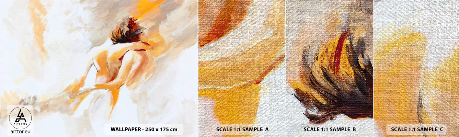 Fototapeten Muster Premium Canvas - Am Himmel der Nähe - Stück, Verliebtes Pärchen, Liebe - 100x30 cm