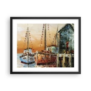 Poster in einem schwarzem Rahmen - Friedliche Rückkehr - 50x40 cm