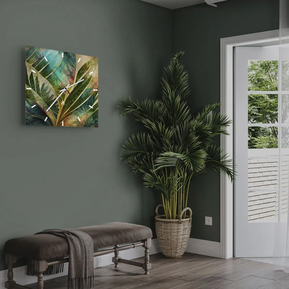 Wanduhr - Glasuhr - Farben der Tropen - 30x30 cm