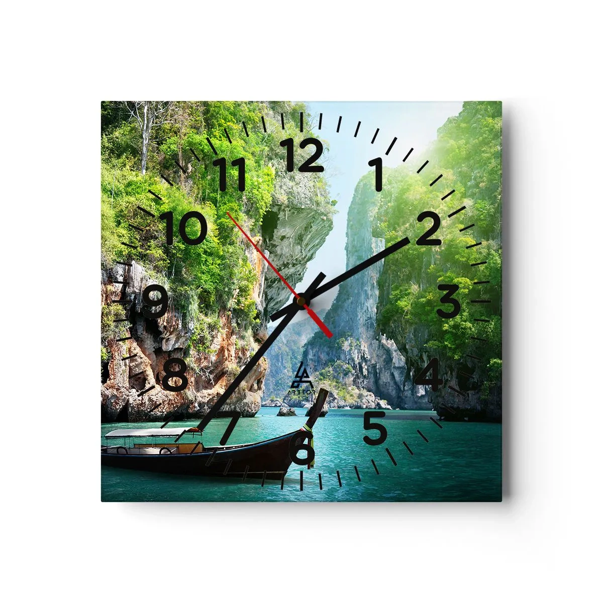 Wanduhr - Glasuhr - Eine Einladung zu einer exotischen Reise - 40x40 cm