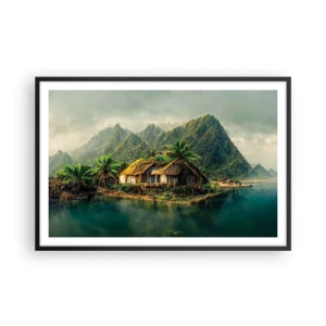 Poster in einem schwarzem Rahmen - Tropisches Paradies - 91x61 cm