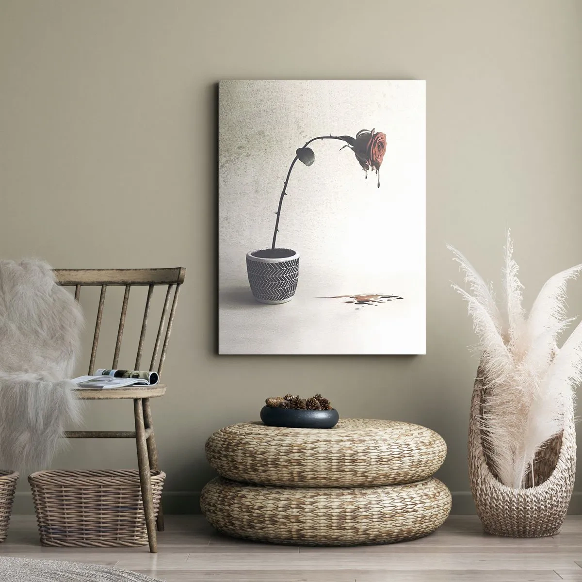 Bild auf Leinwand - Leinwandbild - Rosa dolorosa - 55x100 cm