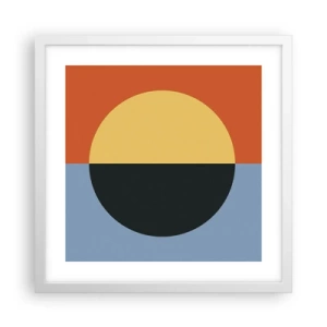 Poster in einem weißen Rahmen - Eine Komposition aus Wärme und Kühle - 40x40 cm