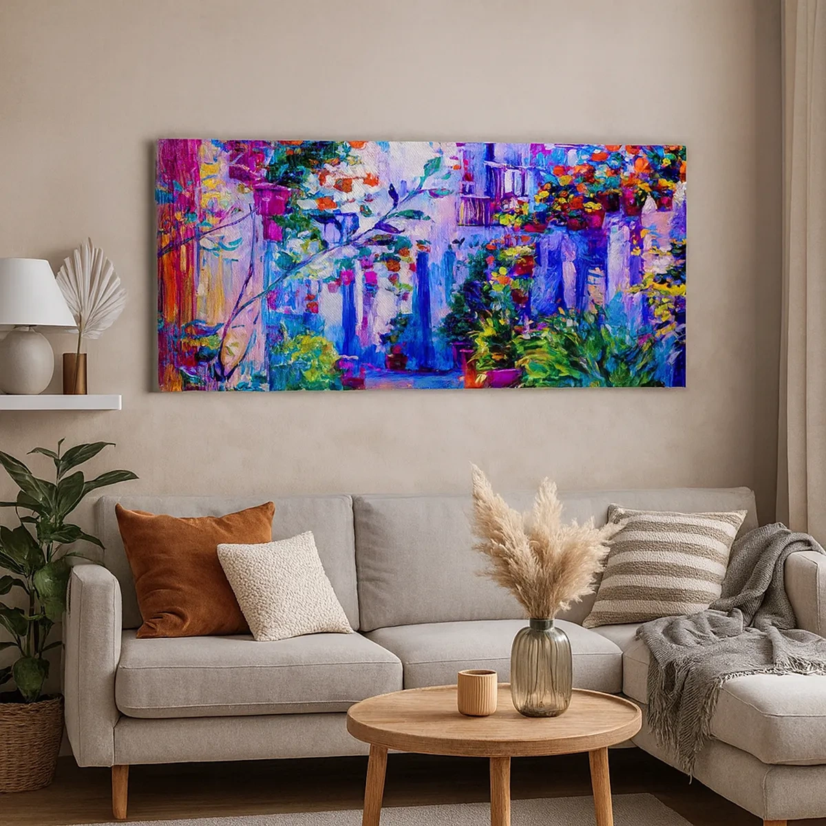 Bild auf Leinwand - Leinwandbild - Impresja - eine italienische Straße - 30x30 cm