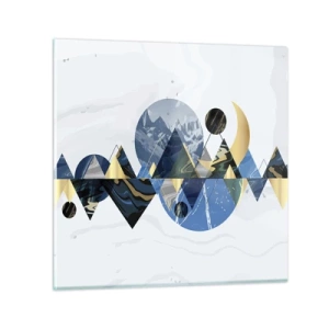 Glasbild - Bild auf glas - Geometrische Landschaft - 70x70 cm