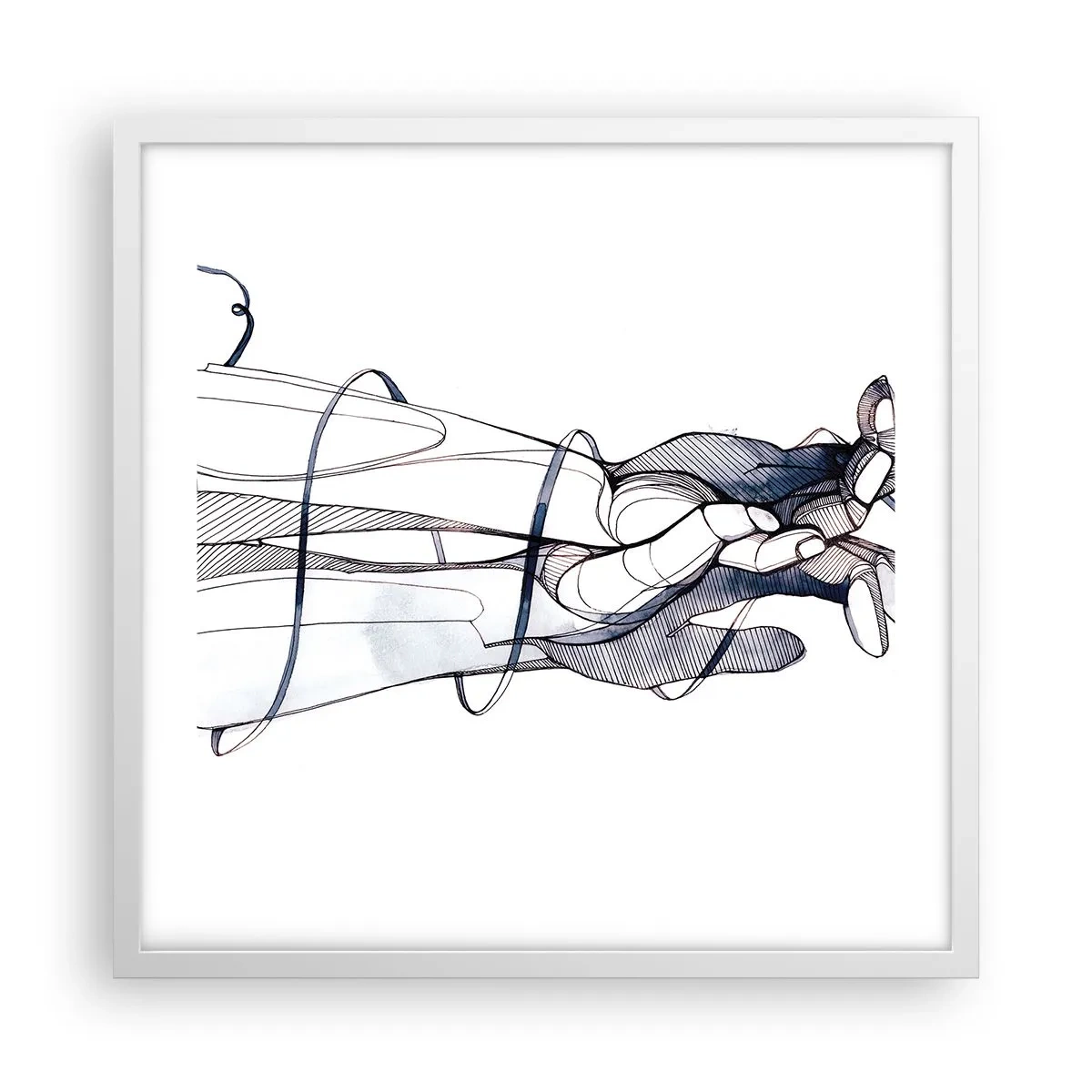 Poster in einem weißen Rahmen - Touch-Studie - 50x50 cm