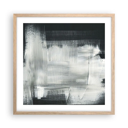 Poster in einem Rahmen aus heller Eiche - Vertikal und horizontal gewebt - 50x50 cm