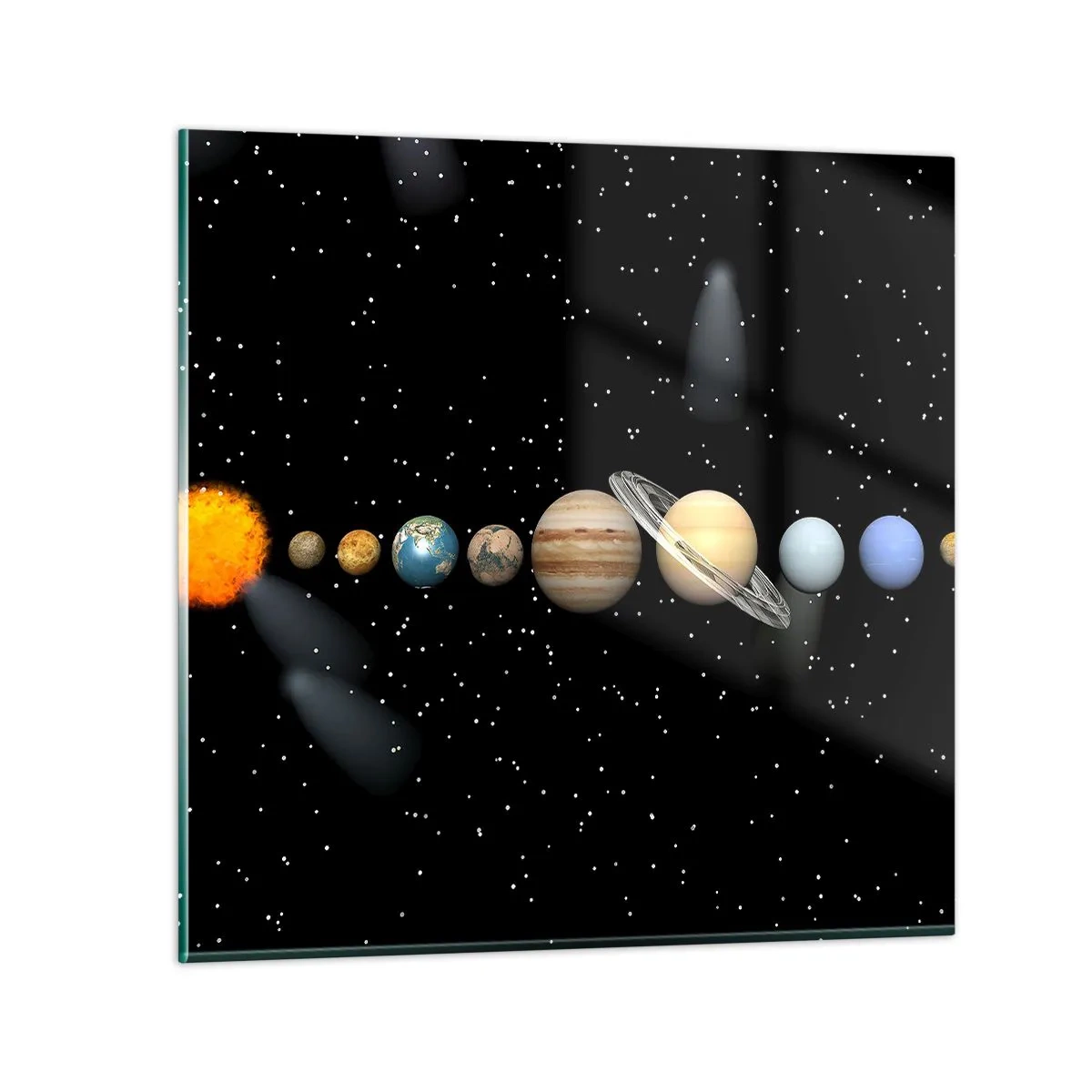 Glasbild - Bild auf glas - Und die Planeten werden verrückt und toben ... - 70x70 cm