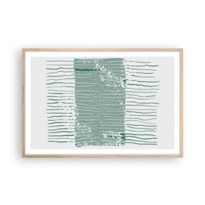 Poster in einem Rahmen aus heller Eiche - Marine Abstraktion - 91x61 cm