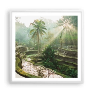 Poster in einem weißen Rahmen - In der Sonne aufwachsen - 60x60 cm