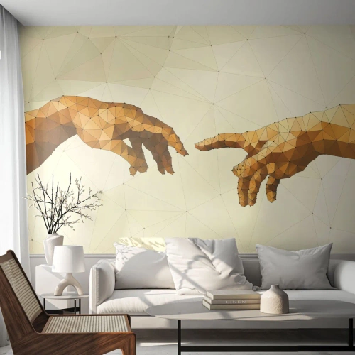 Selbstklebende Fototapete Deluxe Sticker - Göttliche Geometrie - Moderne Kunst, Hände, Stück - 150x105 cm