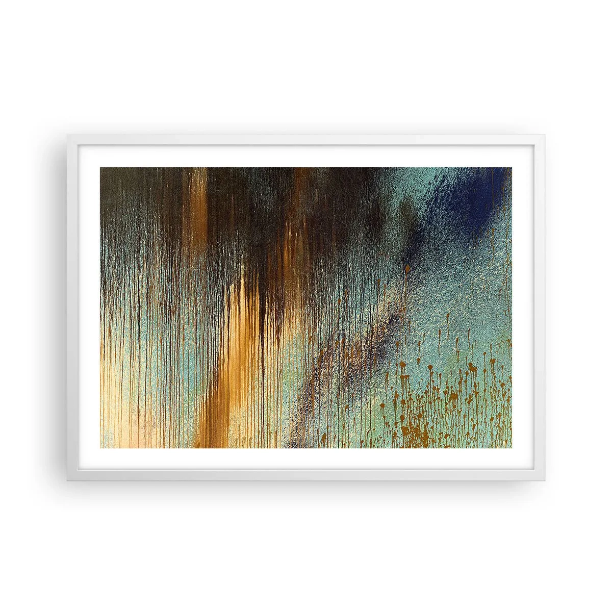 Poster in einem weißen Rahmen - Eine nicht zufällige farbenfrohe Komposition - 70x50 cm