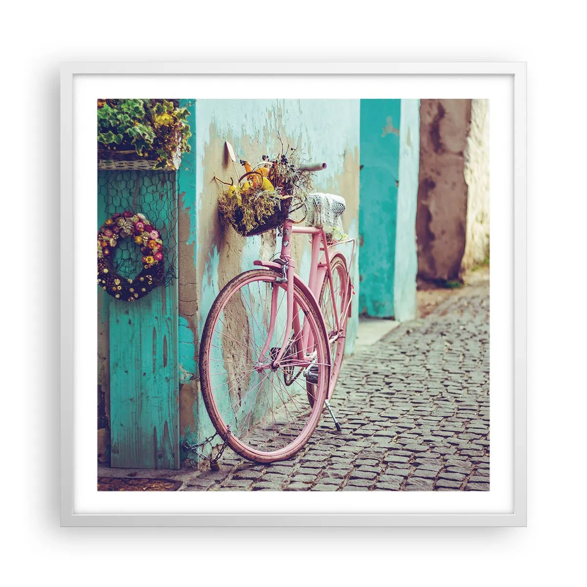 Poster in einem weißen Rahmen - Ich komme gleich wieder - 60x60 cm