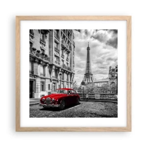 Poster in einem Rahmen aus heller Eiche - Raubtier in der Stadt - 40x40 cm