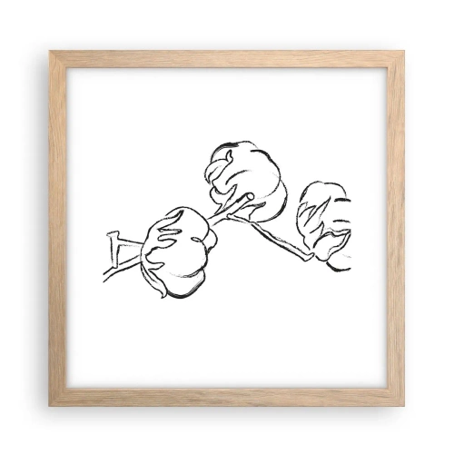 Poster in einem Rahmen aus heller Eiche - Baumwolldaunen - 30x30 cm