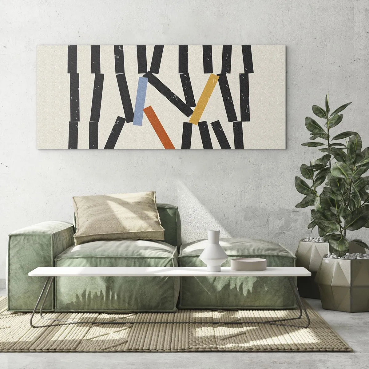 Glasbild - Bild auf glas - Domino – Komposition - 100x40 cm