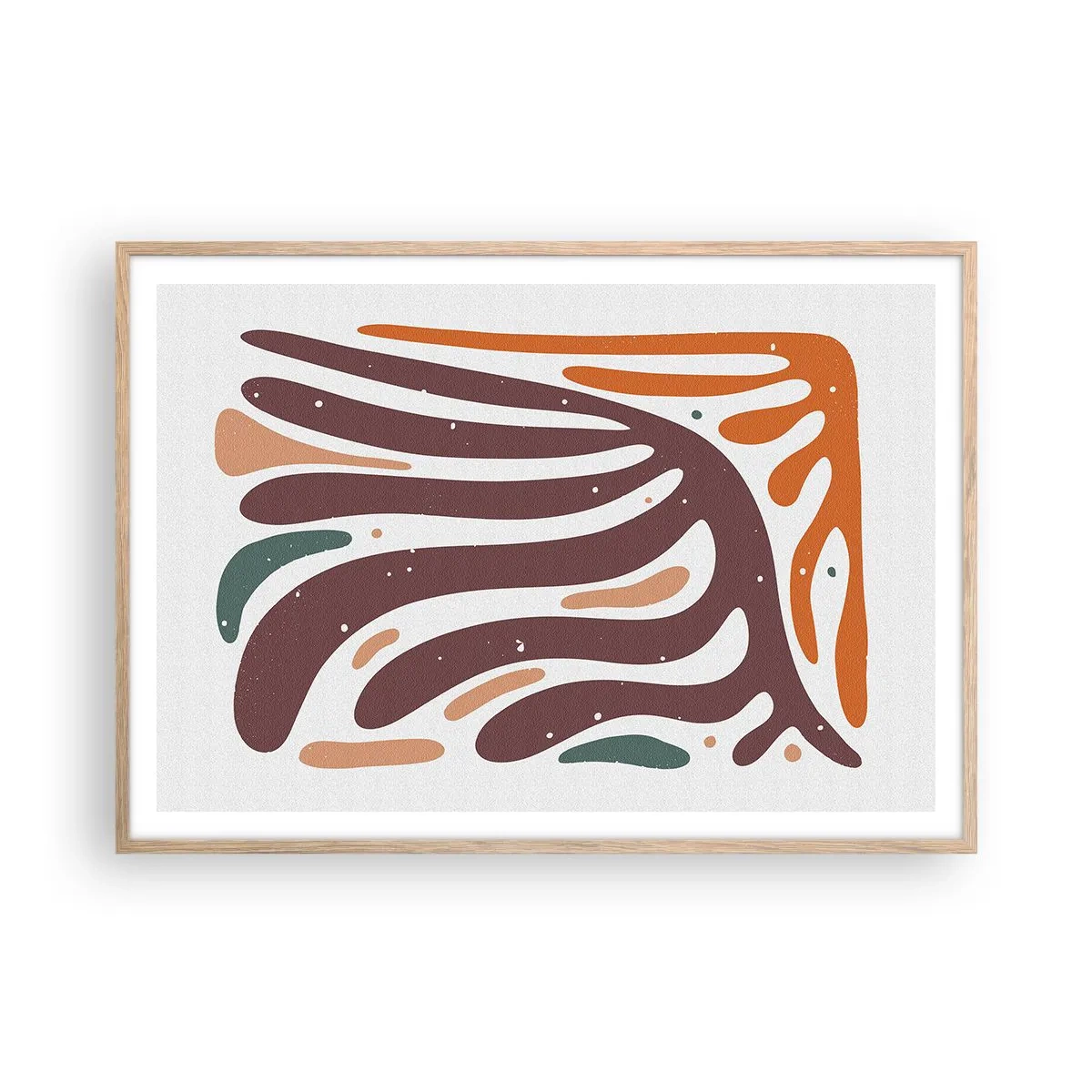 Poster in einem Rahmen aus heller Eiche - Strahlende organische Komposition - 100x70 cm