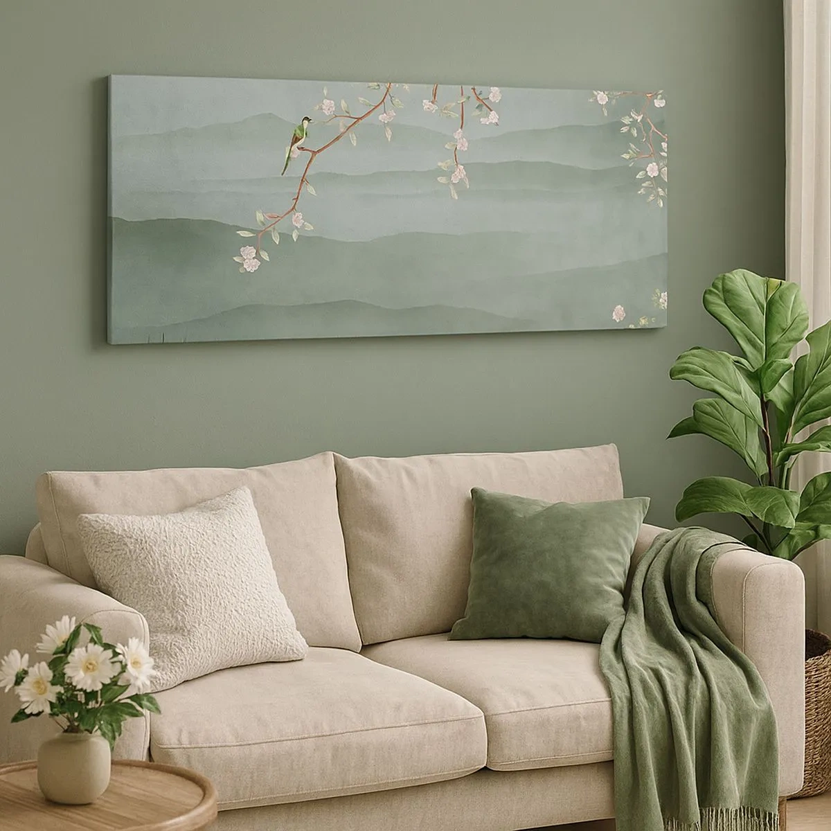 Bild auf Leinwand - Leinwandbild - Frühling, oh, du bist es - 100x40 cm