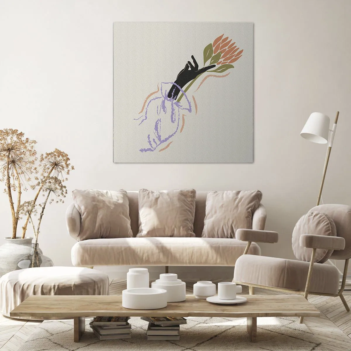 Bild auf Leinwand - Leinwandbild - Schwesterliche Berührung - 70x70 cm