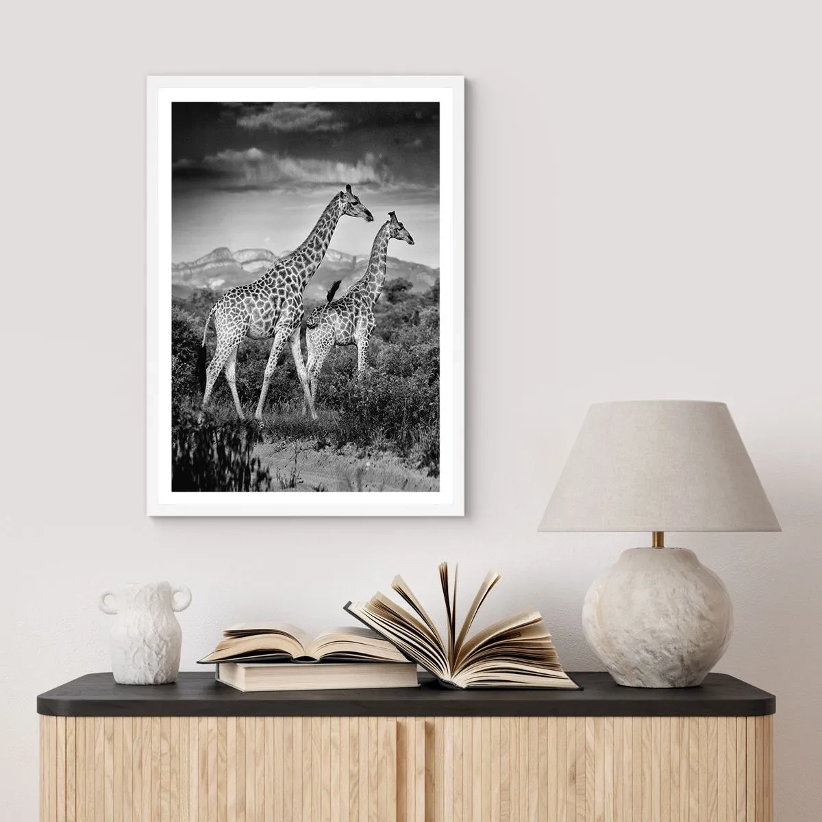 Poster in einem weißen Rahmen - Hohe Sphären in Afrika - 50x70 cm