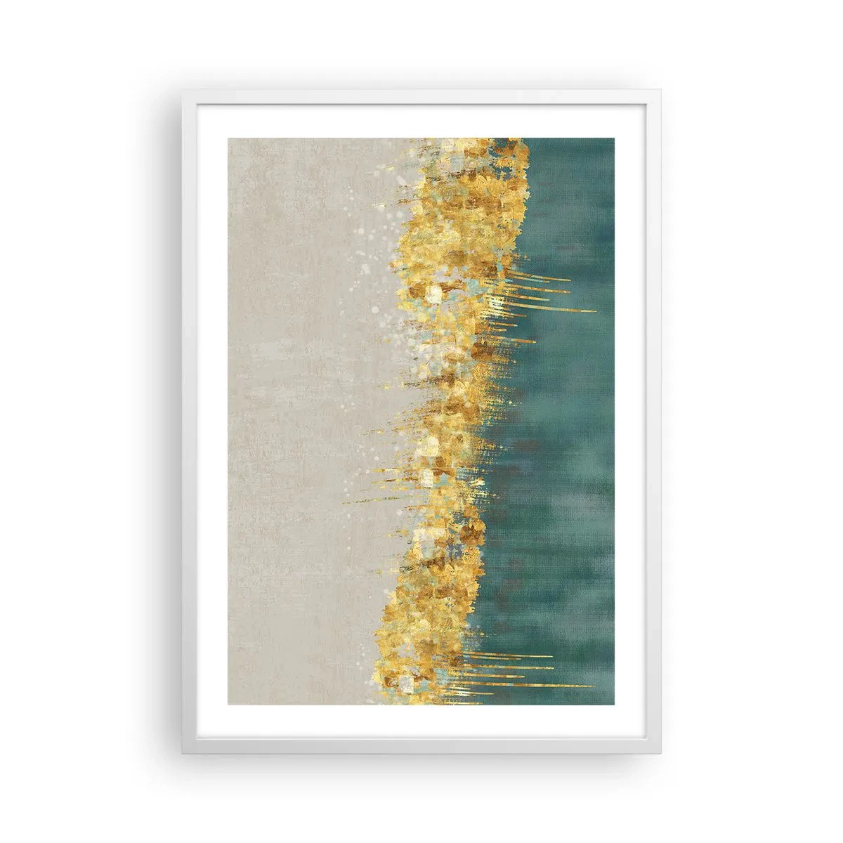 Poster in einem weißen Rahmen - Goldener Rand - 50x70 cm