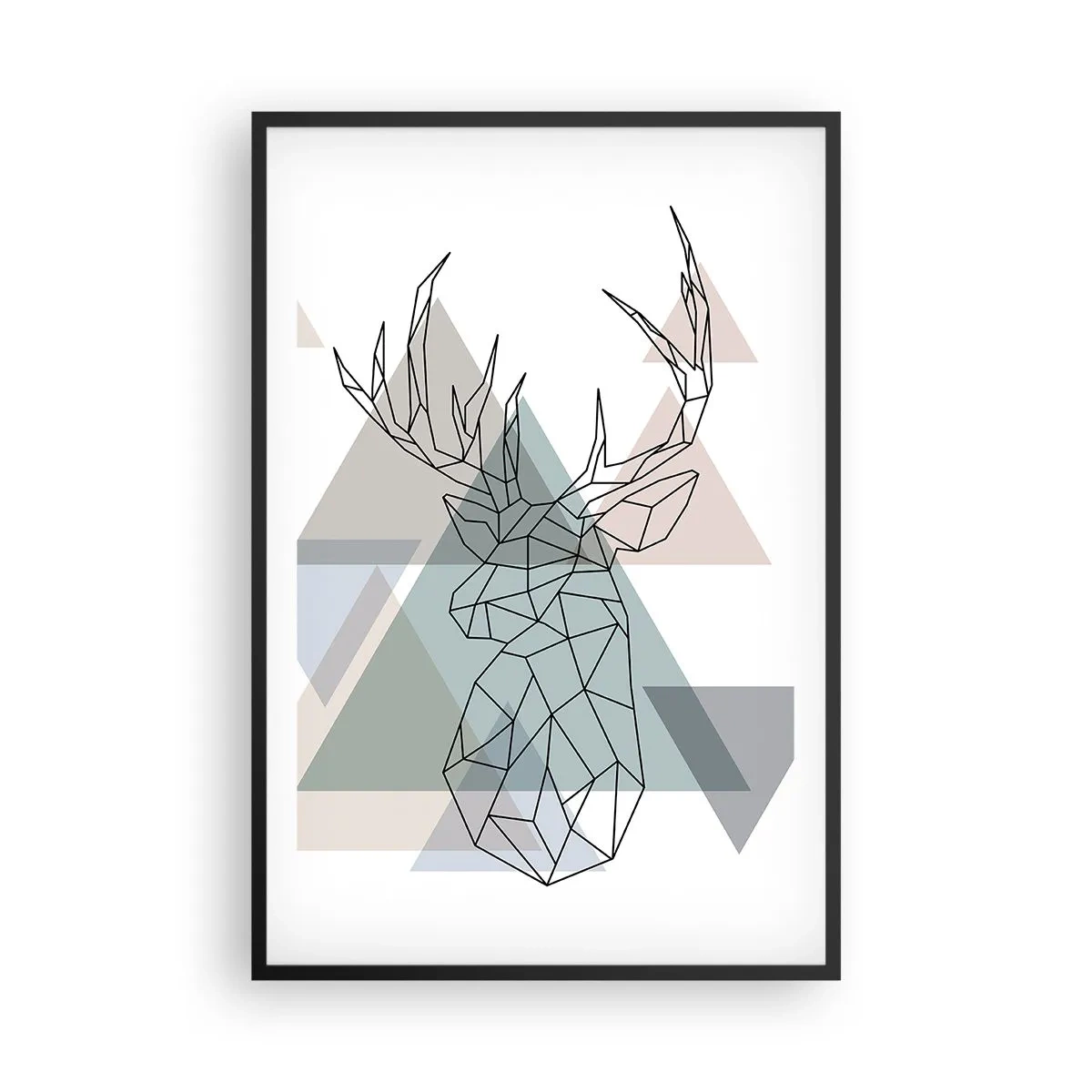 Poster in einem schwarzem Rahmen - In einem geometrischen Wald - 61x91 cm