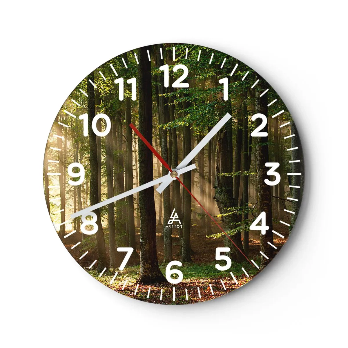 Wanduhr - Glasuhr - Strahlend an einem Frühlingsmorgen - 40x40 cm