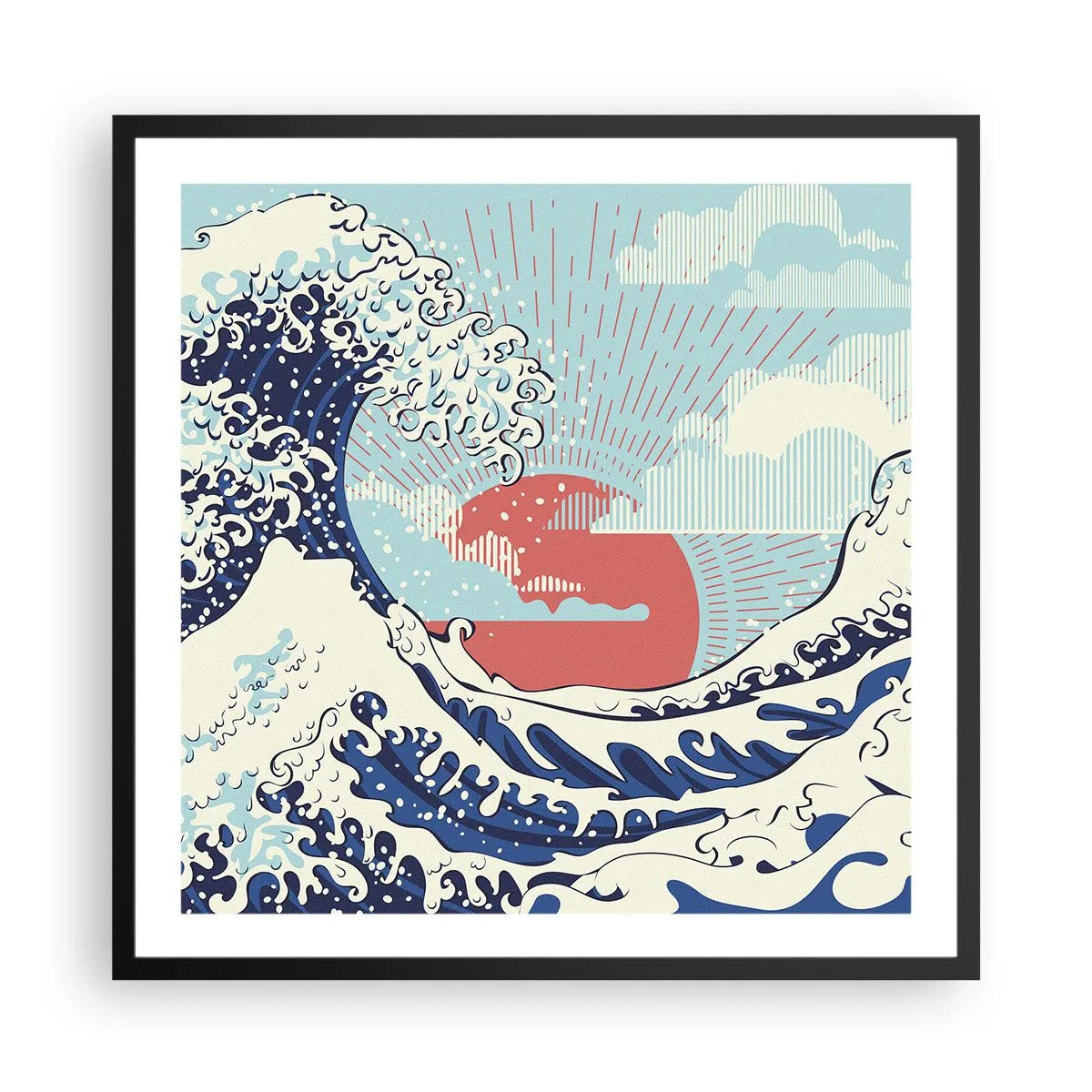 Poster in einem schwarzem Rahmen - Von japanischer Inspiration - 60x60 cm