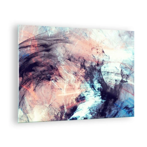 Glasbild - Bild auf glas - Ein abstrakter Farbmix in Pastelltönen und dunklen Tönen. - 70x50cm - Fühle den Wind - Moderne Wanddekoration für Wohnzimmer und Schlafzimmer ARTTOR