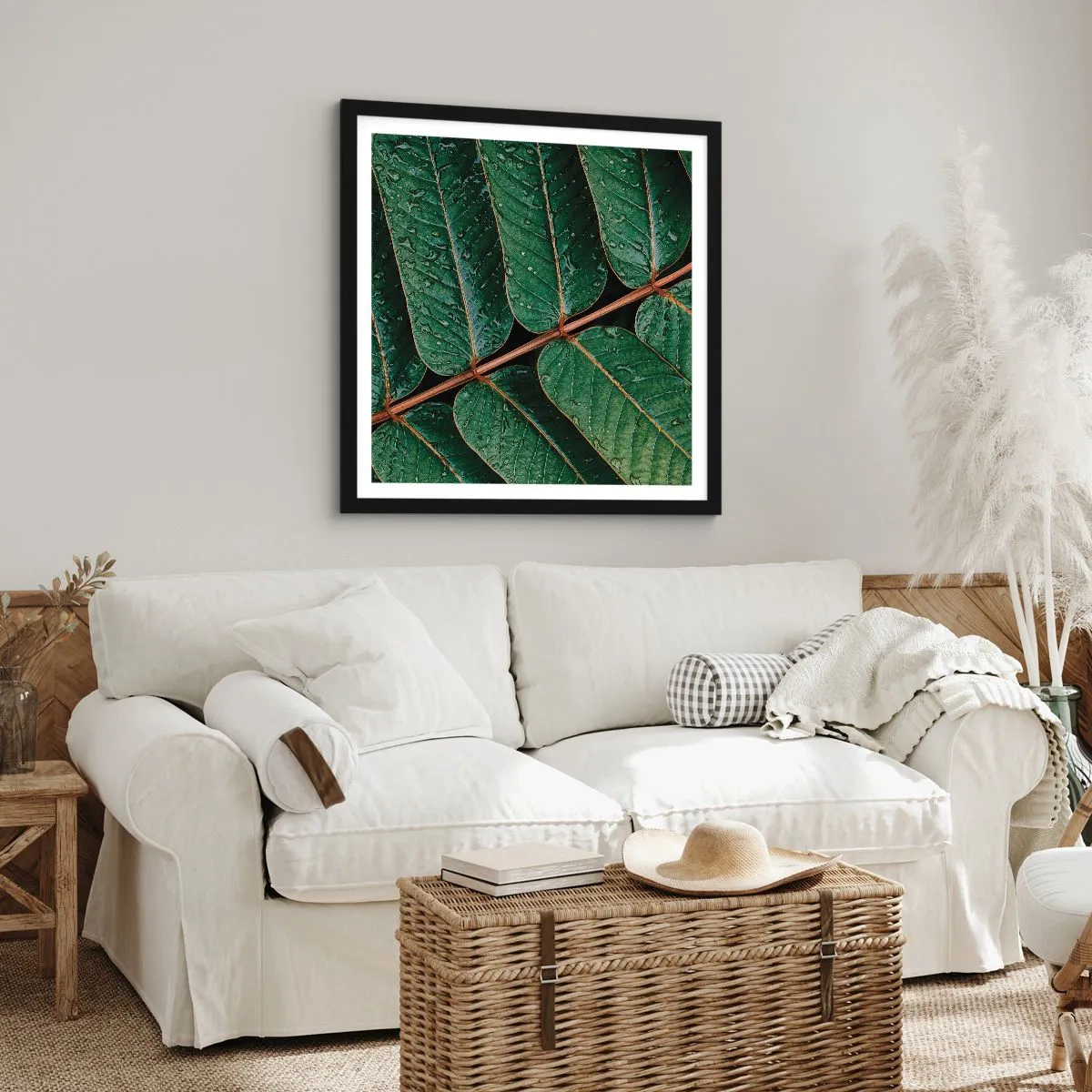 Poster in einem schwarzem Rahmen - Im grünen Rhythmus - 30x30 cm