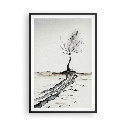Poster in einem schwarzem Rahmen - Wintermelancholie - 61x91 cm